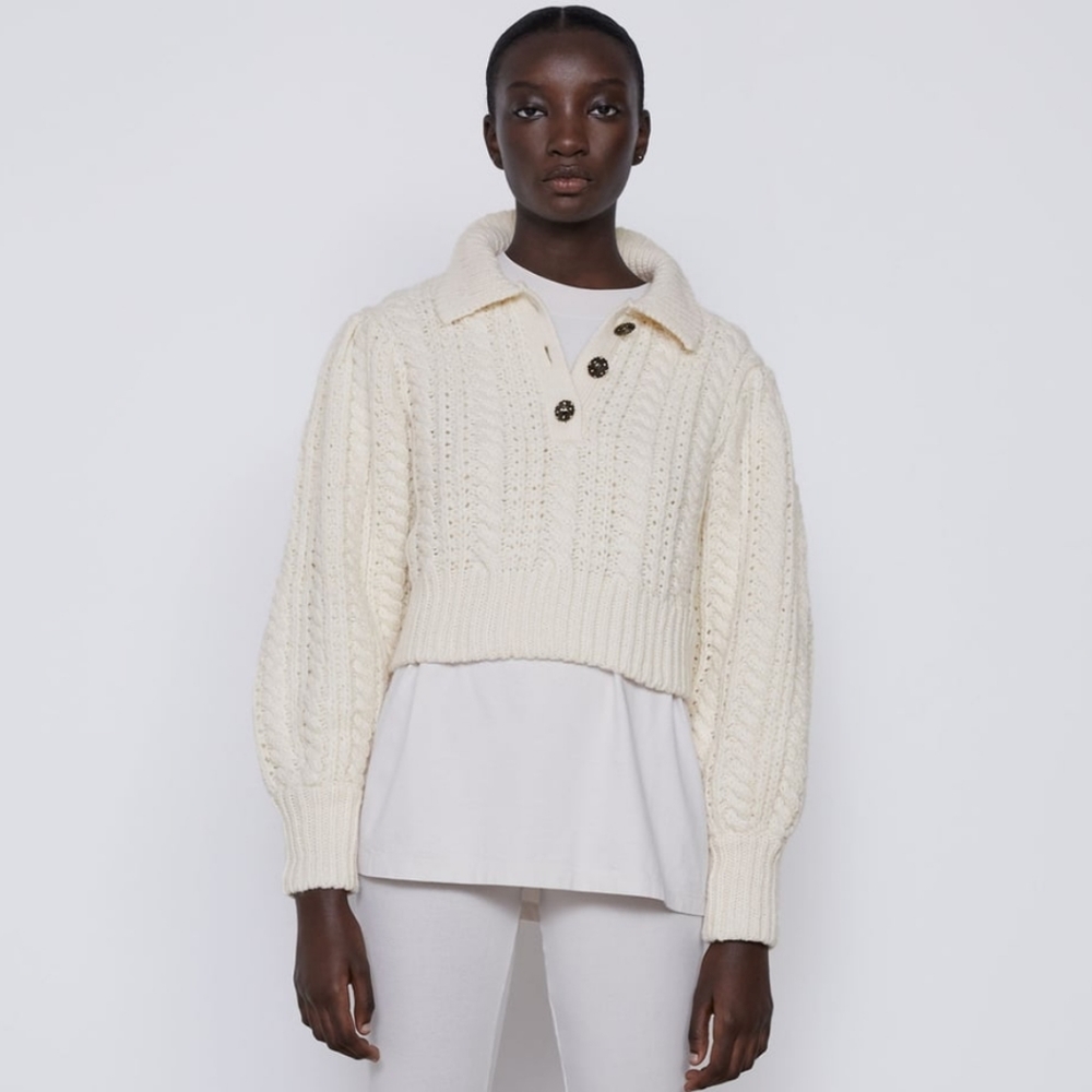ZARA | Bloggers Fave Cropped Cable Knit Sweater - Picture 8 of 16